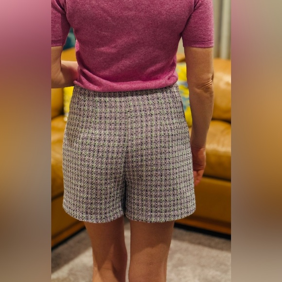 LOFT Purple Tweed High Waist Shorts Size 2 NEW NWT Preppy Old Money - Picture 5 of 7
